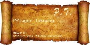 Pfluger Taksony névjegykártya
